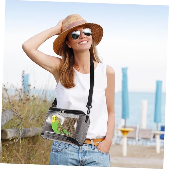 Parrot Carrier Bag Large Capacity Breathable Crossbody Pet Birds Storage Pouch Portable Travel Handheld Bird Cage for Small Parrots and Cockatiels