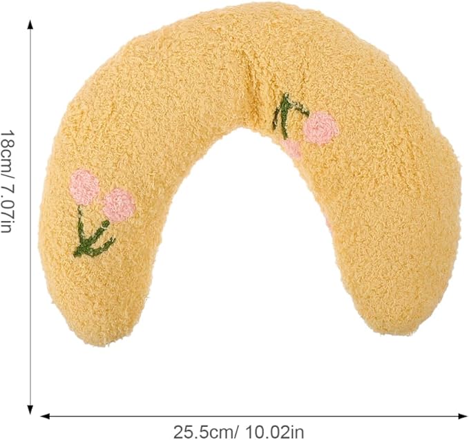 U-Shaped Dog Anxiety Relief Pillow Soft Washable Calming Pillow for Neck Support Promotes Deep Sleep for Small Dogs and Cats 10.03X7.08X2.36In