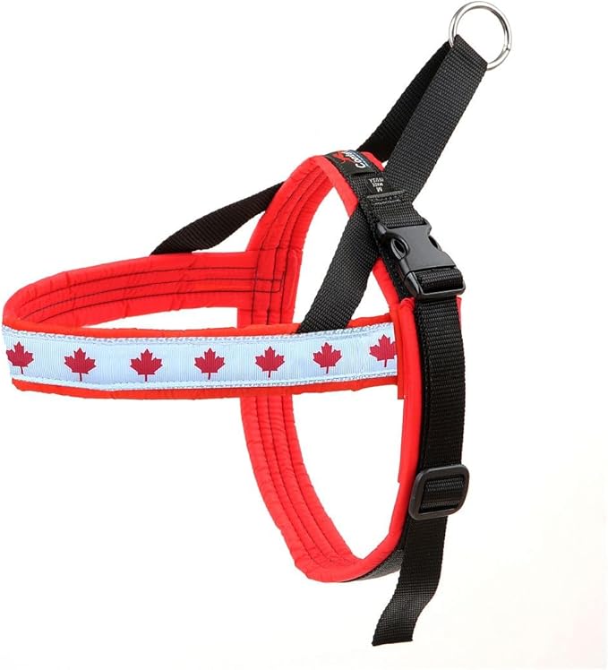 ComfortFlex Patriotic Dog Harness – Fully Padded, Adjustable, Lightweight No-Choke, No-Pull, Non-Chafing Design for Active Dogs, Enhanced Control, Made in The USA - Petite, Canadian Patriot