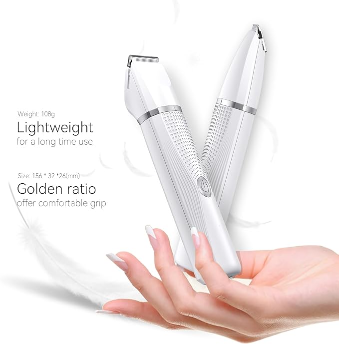 Cat Grooming Clippers Kit with Paw Trimmer, 3 in 1 Electric Pet Hair Trimmer Supplies for Thick Matted Hair, Heavy Coat Butt Shaver Cat Razor Fur Trimmer for Dogs at Home (White)