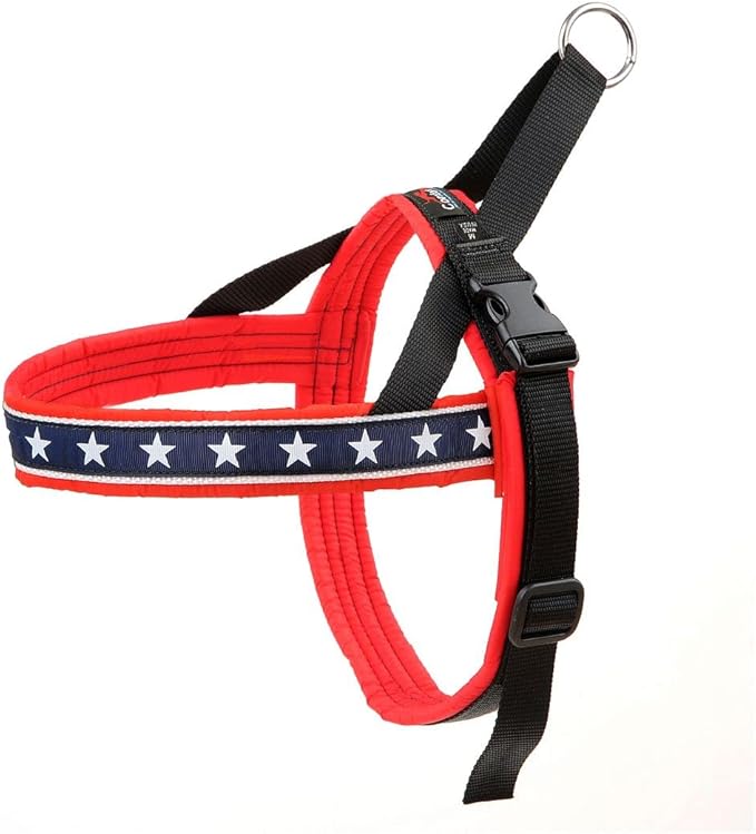 ComfortFlex Patriotic Dog Harness – Fully Padded, Adjustable, Lightweight No-Choke, No-Pull, Non-Chafing Design for Active Dogs, Enhanced Control, Made in The USA - XXSmall, The Patriot