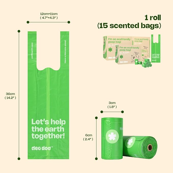 Dog Poop Bags with Handles Sakura Scented 60 Rolls 900 Counts Leak Proof and Extra Thick Waste Bags for Walking Small Medium Dogs
