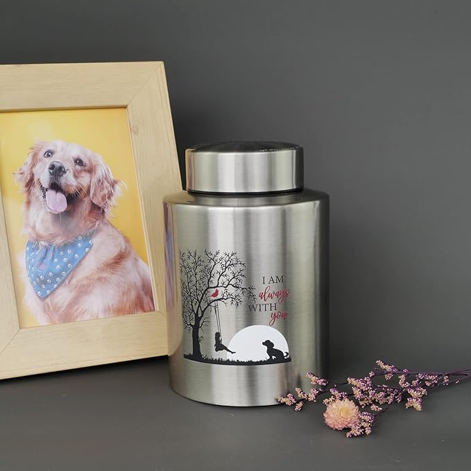 Pet Cremation Urns for Dogs Ashes, Up to 60 lbs Dog Memorial Keepsake Urns for Ashes-Medium (I Am Always with You)