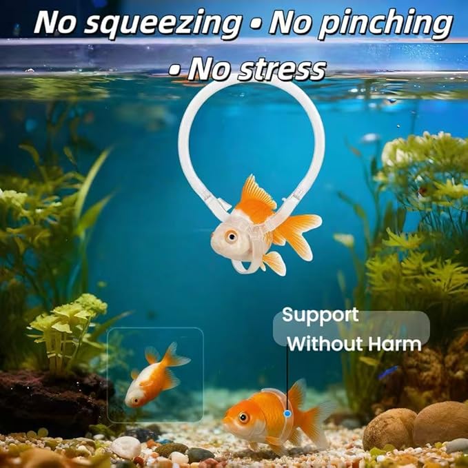 Handmade Adjustable Fish Buoyancy Support Harness – Floating Support Ring for Various Fancy Goldfish, Helps Maintain Upright Position & Swimming Balance (Fits Back Length 8" to 20" (20cm - 50cm))