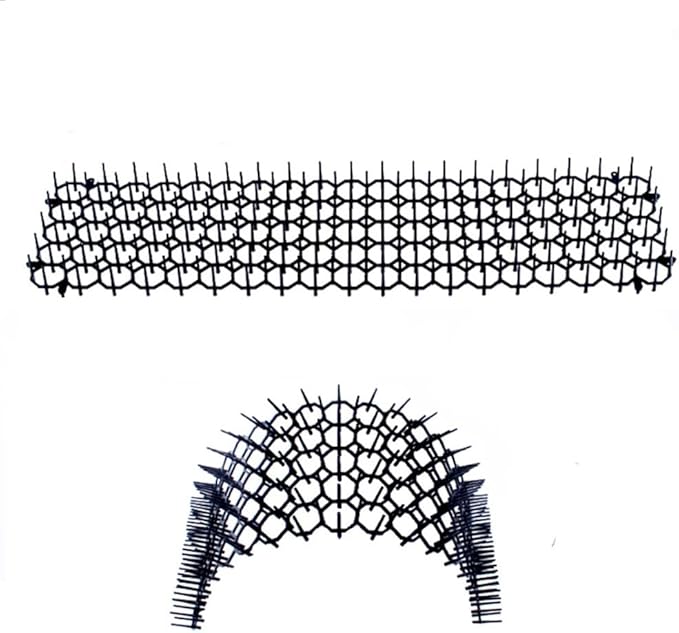 BUYTER 10 Pack 19.5 * 5.5 Inch Square Cat Scat Mats with Spikes, Cat Repellent Pads Fence Animal Barrier,Included 12 Pack Staples and 20 Pack Zip Ties (19.5''*5.5'')