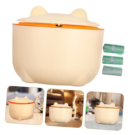 1set Cat Litter Disposal Bin Lid Capacity Trash Can for Pet Waste Reusable Trash Bin for Bathrooms Offices