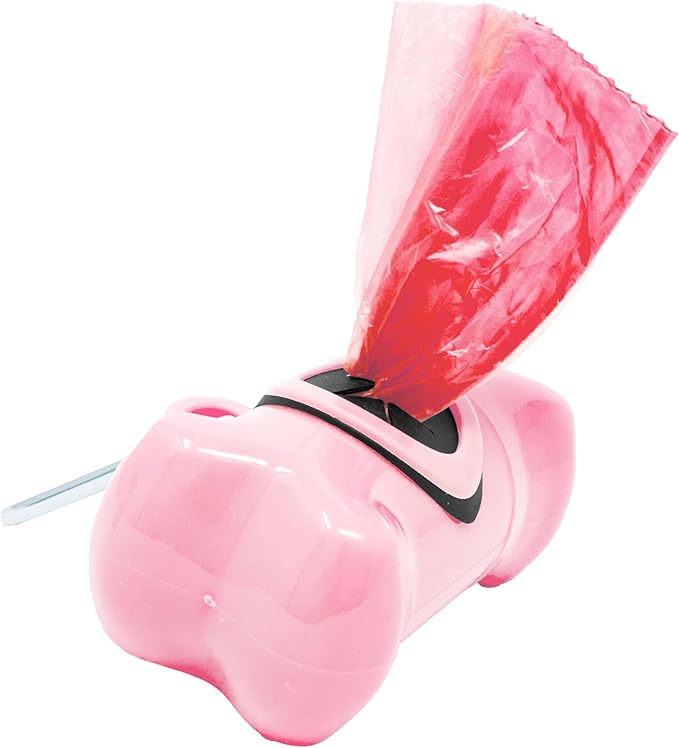 HQ Litter Bag Dispenser with Hanging Clip Includes 40 Bags in/Convenient Cleanup Solution through Best Litter Bag Dispenser (Pink)
