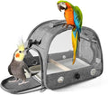 Portable Bird Carrier Bag, Parrot Breathable Shoulder Bag, Travel Parakeet Travel Cage with View Window, Small Bird Rat Clear Cage with Standing Perch Tray, Pet Outdoor Vet Visit Holder Handbag