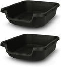 Dog Litter Box, Black Color, Small Size, Durable & Pet Safe Puppy Litter Box, Indoor Open Top Entry Dog Litter Pan, Comfortable for Dogs, Great for Small Dogs up to 6 lbs (2 Pack)