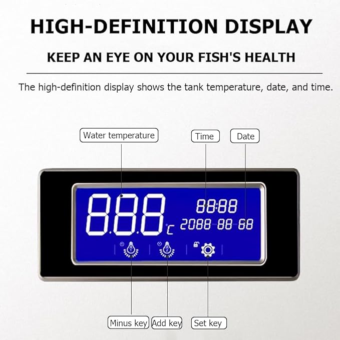68 Gallon Aquarium Fish Tank,LCD Screen,Large Glass Fishbowl,Bottom Filtration,Heavy Duty Glass Aquarium Kit,Ultra-High-Definition Glass,Screen Display Fish Tan,E