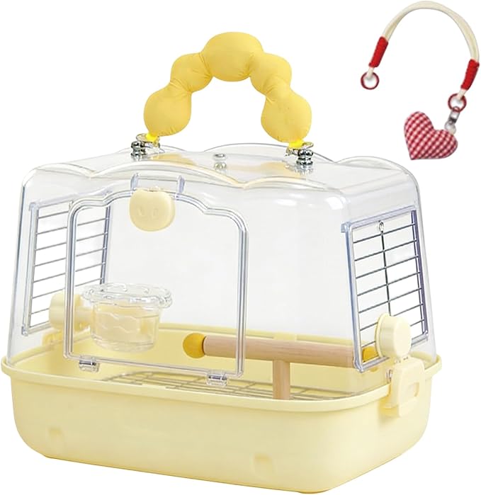 Transparent Bird Carrier, Parrot Travel Carry Bag, Lightweight with Mesh Ventilation, Soft Long Lasting Fabric Travel Tote, Carrier with Comfortable Handle, Bag for Budgies