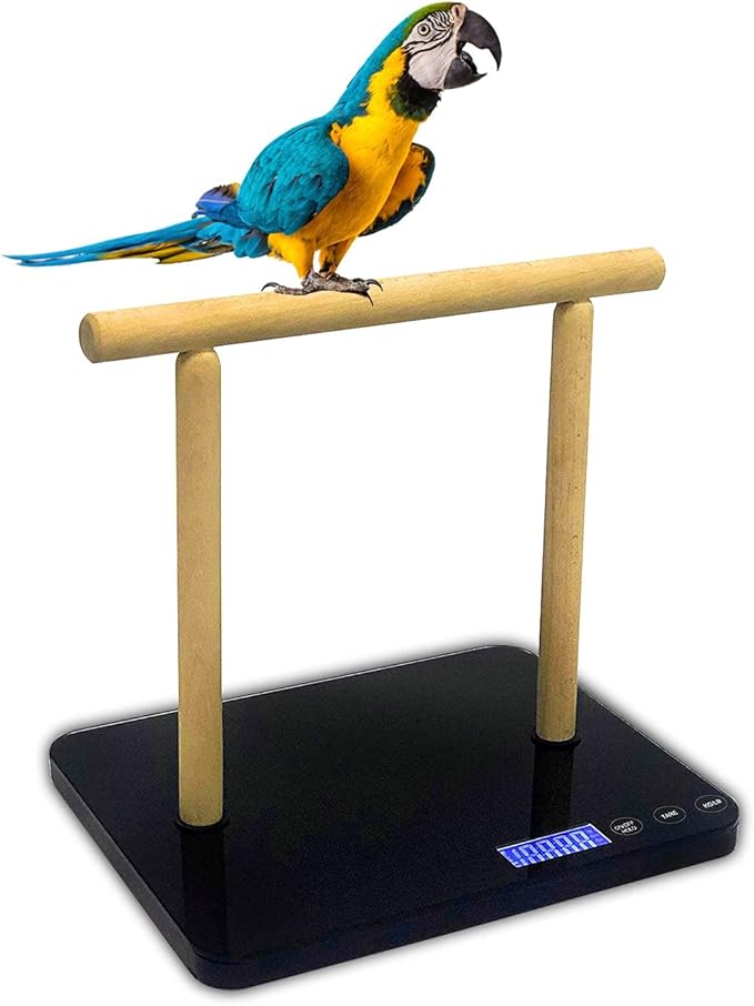 Digital Bird Scale with Perch, Scale Grams, Max 44lbs, Capacity with Precision up to 1g, Black, Suitable for Parrot and All Kinds of Bird