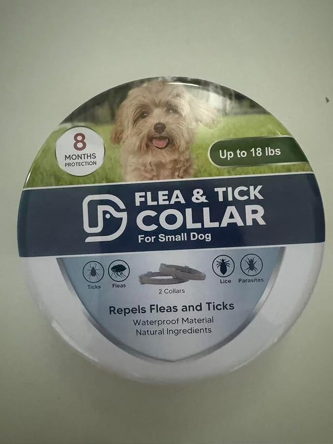 Flea Collar for Dogs, Flea and Tick Collar for Small Dogs, Dog Tick Collar, Dog Flea Collars, People/Pet/Plant Friendly - 2P