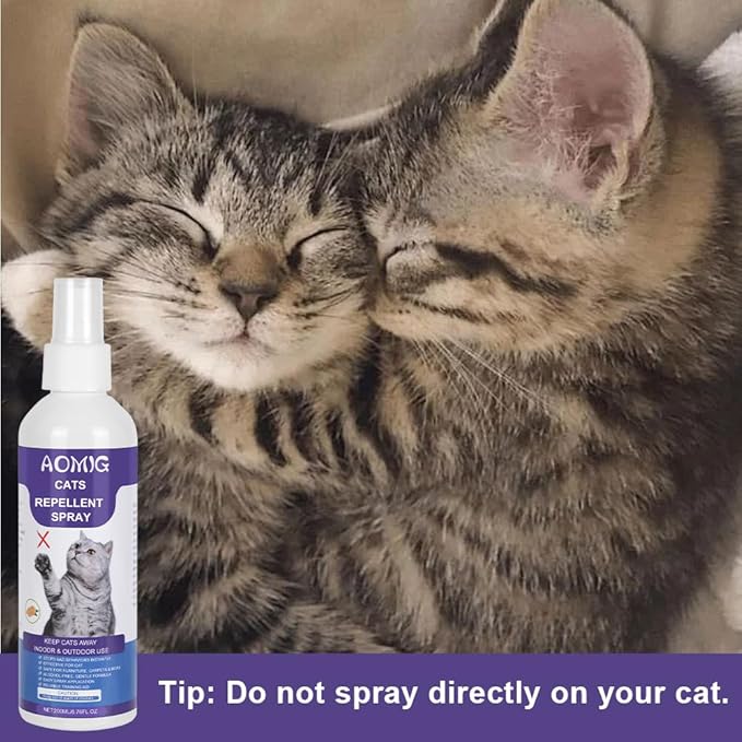 AOMIG Cat Deterrent Spray, Natural Cat Repellent Spray, Non-Toxic Anti-Scratch Deterrent for Furniture Protection Sofas Rugs Plants, Indoor & Outdoor Safe Effective Training Aid for Cats, 200ml