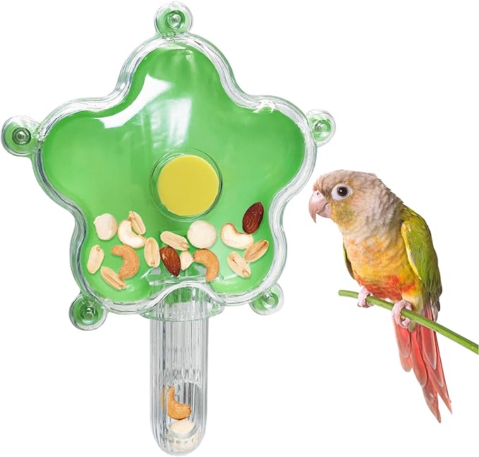 BNOSDM Bird Foraging Toys Cockatiel Foraging Wheel Parrot Cage Spinning Toys Parakeet Enrichment Puzzle Feeder Toy for Budgies Lovebirds Canaries (Green)