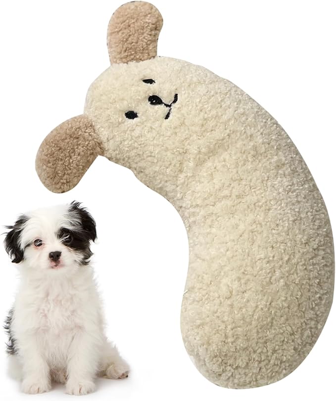 U Shaped Dog Pillow - Calming Neck Support, Cuddler Pet Cushion | Ergonomic Pillow soothes in Pets, Plush Curved Support for Small Animals with Cute Pattern and Travel Friendly Shape