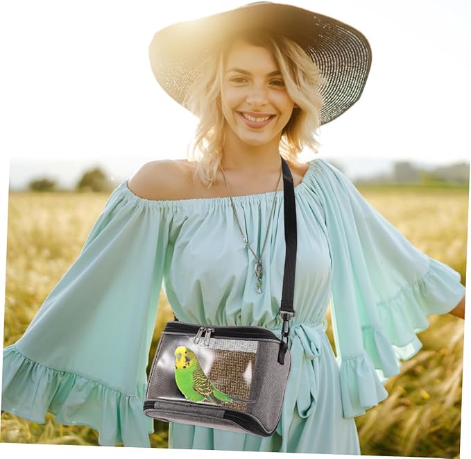 Parrot Carrier Bag Large Capacity Breathable Crossbody Pet Birds Storage Pouch Portable Travel Handheld Bird Cage for Small Parrots and Cockatiels