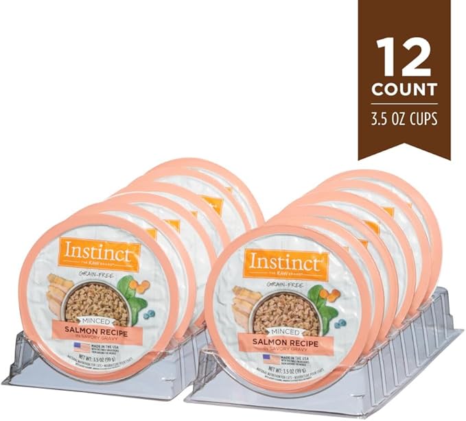 Instinct Original Minced Natural Wet Cat Food, Grain Free Recipe - Real Salmon, 3.5 oz. Cups (Pack of 12)
