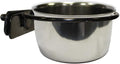 Stainless Steel Cup w/Holder - Durable Metal Mountable Food & Water Dish - Sugar Gliders, Hedgehogs, Chinchillas, Rats, Ferrets, Guinea Pigs, Rabbits, Squirrels, Birds (5 oz., Silver)