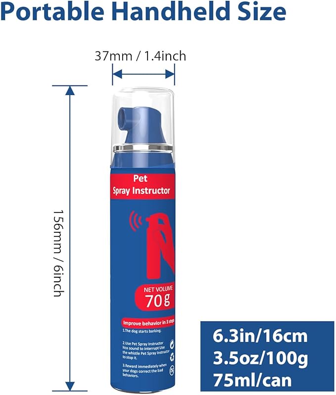 Pet Instructor Spray for Dog, 75ml Spray Corrector Dog Trainer, Safe Humane & Effective Stop Barking, Jumping Up, Food Stealing, Dog Fights & Attacks, Help Stop Unnecessary Dog Behaviour (1 Pack)