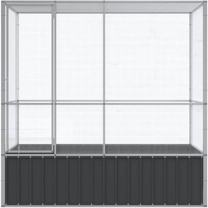 vidaXL Aviary Bird Cage - 82.9"x42.1"x83.5" Galvanized Steel | Spacious Parrot Budgie Habitat with Lockable Door & Mesh Grid for Indoor/Outdoor Use