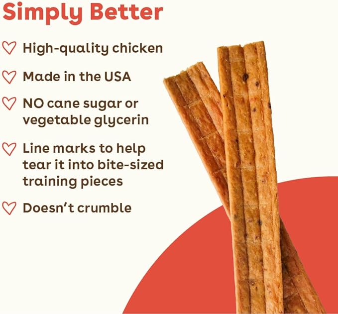 Pupford Chicken Jerky for Dogs & Puppies, All-Natural, Healthy Dog Treats, No Fillers, Made in USA (10 oz)