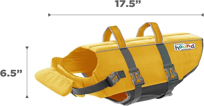 Outward Hound Granby Splash Yellow Dog Life Jacket, Large