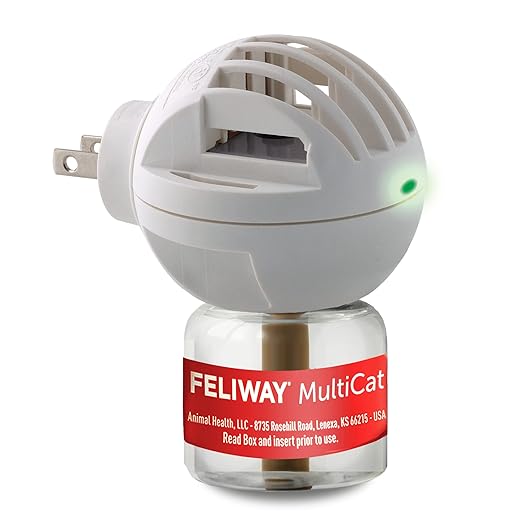 FELIWAY MultiCat 30 Day Cat Calming Plug In Pheromone Diffuser Starter Kit, 48ml - Helps Reduce Conflicts and Signs of Tension in Multi-Cat Households