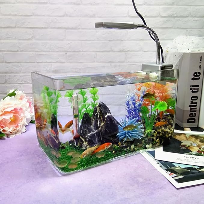 0.9 Gallon Aquarium Fish Tank，Rimless Aquarium Tank，7.1" L × 5.1" W × 5.9" H