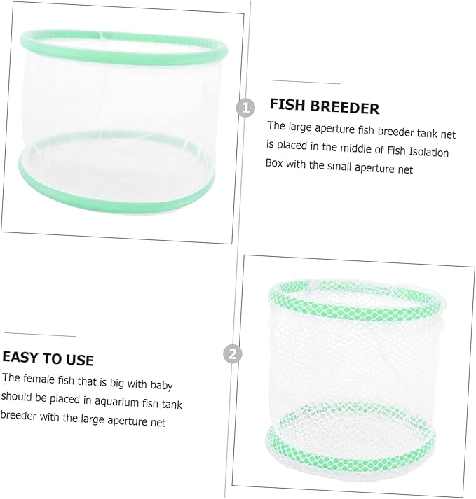 2pcs Breathable Fish Breeding Tank Transparent Mesh Isolation Box for Aquarium Safe Fish Incubator for Fry Convenient to Clean and Use