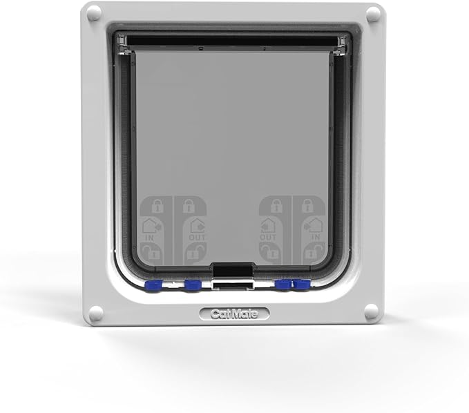 Cat Mate 4-Way-Locking Large Cat Flap (221) - Secure Lockable Door for Large Cats and Small Dogs, Easy to Install and Use, for UPVC/Metal, Wall and Wood, White