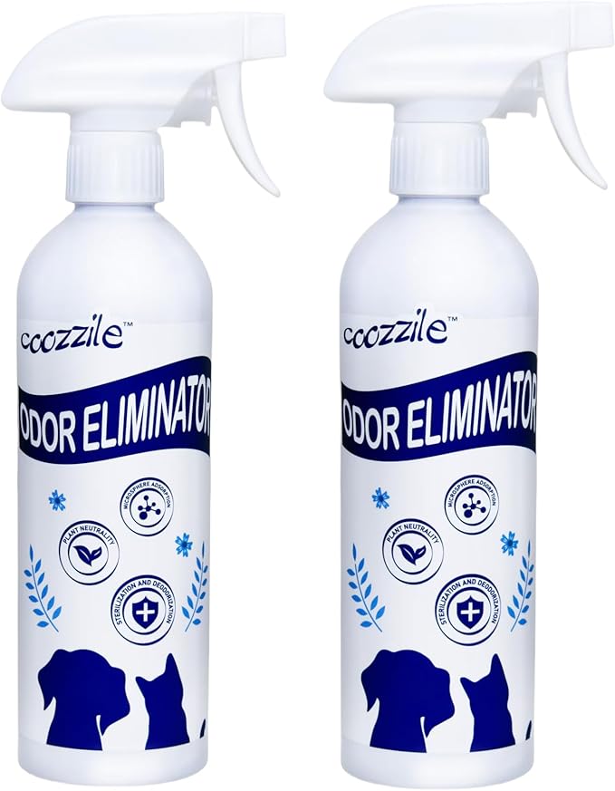 Pet Odor Eliminator, Odor Remover and Pet Spray Fragrance Free Colorless 16.9oz Spray, Safe Highly Effective Carpet and Cat Litter Deodorizer for Dogs and Cats(16.9Fl Oz (Pack of 2))