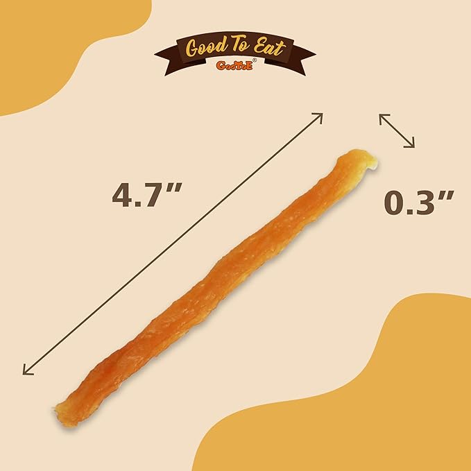 Gootoe Soft Turkey Tendon Stirip 3oz, Natural Chewy Snack, USA-Sourced Turkey Tendon, Premium Training Chews, Hypoallergenic, Reseal Value Bags, Ideal for Small & Senior Dogs
