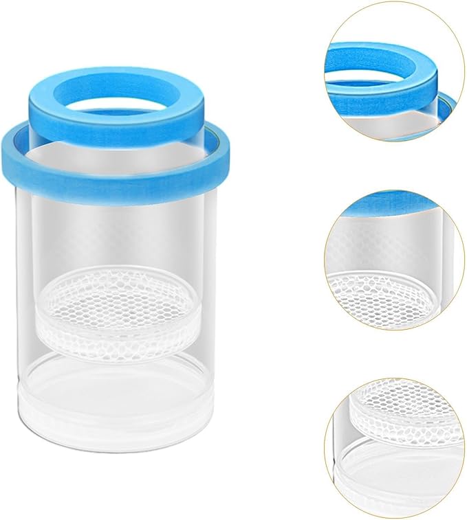 Floating Fish Breeding Isolation Box, Aquarium Breeder Round Spawning Box, Fine Mesh Clear Hatching Box, Aquarium Hatchery Accessory, Style A Blue