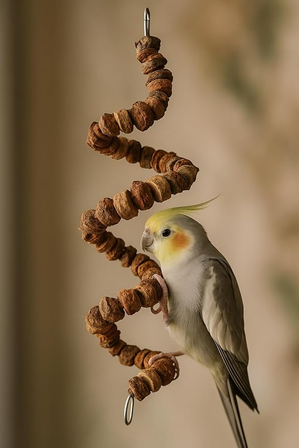 39 Inch Large Bird Toy - Natural Prickly Ash & Mango Wood Parrot Chew Toy for Foraging Enrichment - Hanging Cage Toy for Macaw, African Grey, Cockatoo, Amazon, Conure