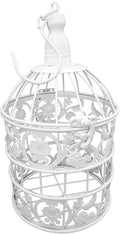 PET SHOW Round Birdcages Metal Wall Hanging Bird Cage for Small Birds Wedding Party Indoor Ourdoor Decoration 13.8INCH White Pack of 1