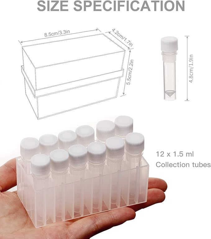 Aquarium Baby Brine Shrimp Dispense Storage Container Collection Tubes Kit for Brine Shrimp Hatchery 12 x 1.5ml