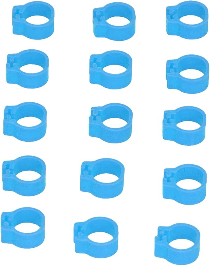 Fydun 100PCS S Leg Rings, 8mm Pigeons Identification Poultry Plastic Bird Foot Clip Pool Vacuum Hoses Bands No Words SuppliesOrange Health Supplies Band for Identify Orange (Light Blue)