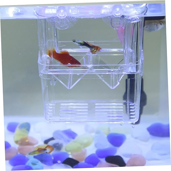 Housoutil Fish Breeding Tank Hatching Box Betta Fish Habitat Box for Aquarium Easy to Clean