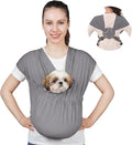 Supet Dog Sling Carrier for Small Pets, Hands Free Front Cat Sling, Reducing Back Neck Pain Anti-Anxiety, Adjustable Soft Carrying (Grey, Plus)