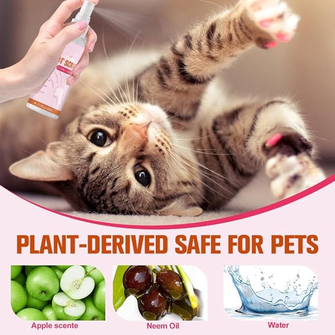 Cat Deterrent Spray Indoor,Natural Cat Repellent Spray for Furniture Protection,Safe Natural Training Aid to Stop Scratching,Safely Stops Urine Marking, Pee Everywhere