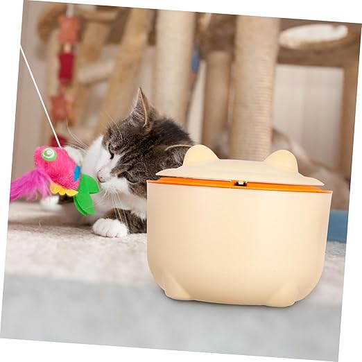 1set Sealed Cat Litter Trash Can with Lid Includes Waste Container for Efficient Cat Poop Storage Prevents for Spaces Cartoon Design