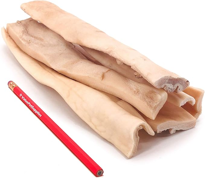 ValueBull Beef Cheek Slices, Long Lasting Dog Chews, Thick 9-10 Inch, 40 Count Bulk Pack - Long Lasting Dog Chews, Rich in Collagen, Single Ingredient, Cleans Teeth