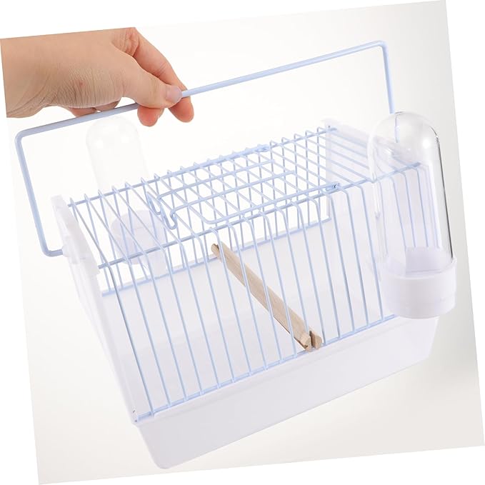 1set Portable Bird Carrier for Travel Compact Pet Bird Cage Handle for Outings Hiking and Shopping for Parrots and Small White Small