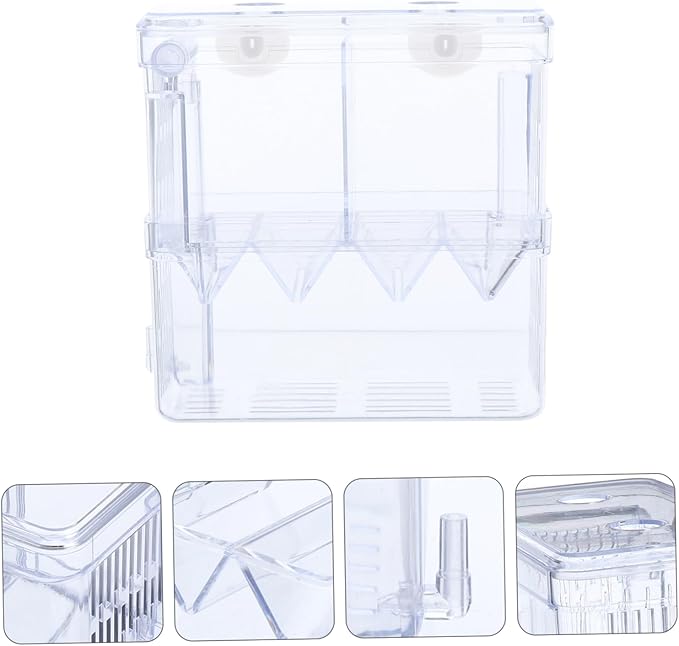 Breeding Tank Aquarium Box Dual Room Isolation Incubator for Fish Hatchery Safe Cup Design for Fry and Fish Easy to Clean Breeder Box