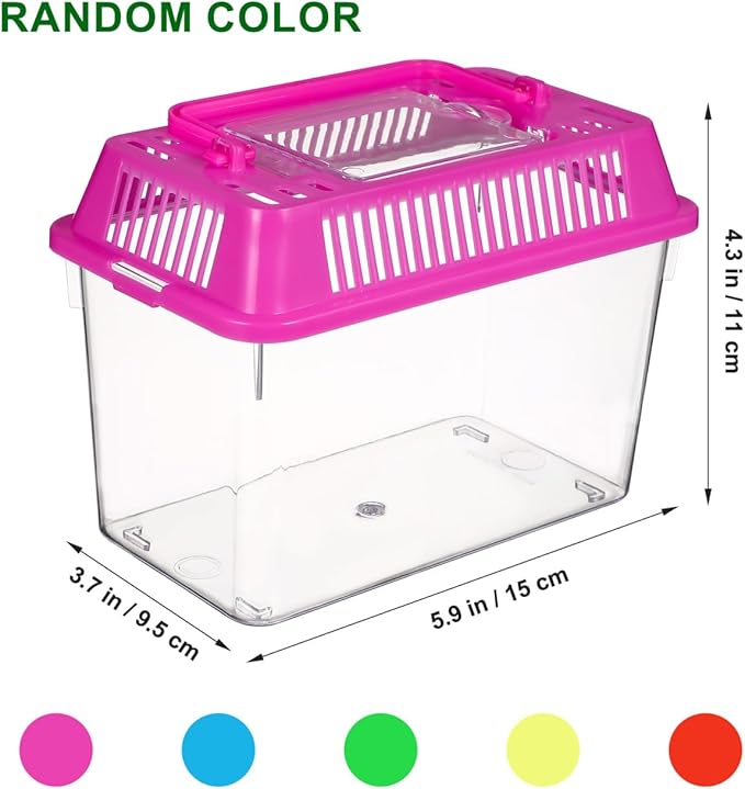 YARNOW 4pcs Portable Handheld Aquarium for Turtles Pet Tank Lightweight Reptile Carrier for Fish Hamsters and Pets Mixed