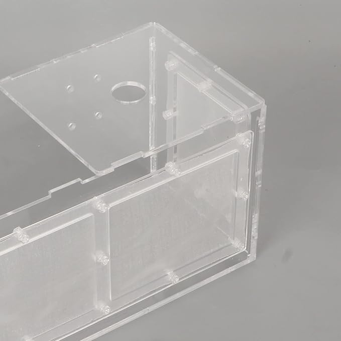 Fish Breeding Isolation Box | Transparent Mesh Side Aquarium Incubator | Guard Small Fish/Eggs | Acrylic Lid & Adjustable Hook | for Fish Tank Hatching (23 * 11 * 12CM)
