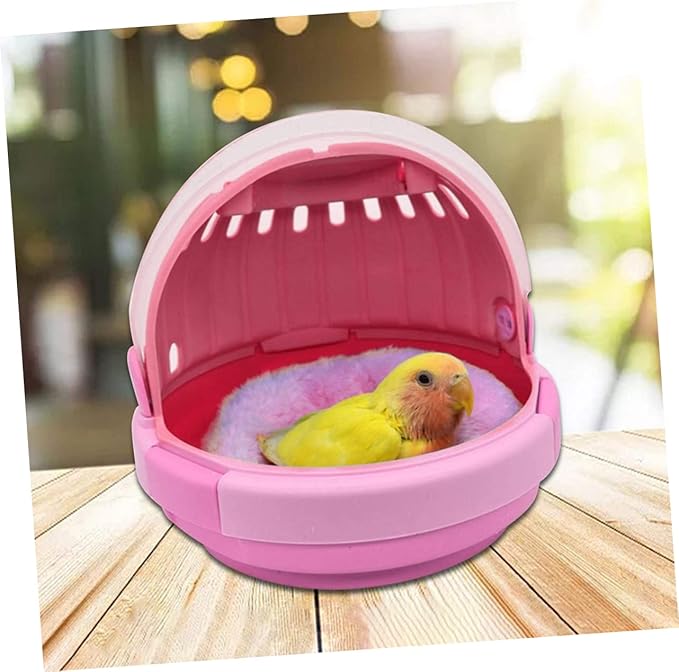 Portable Handheld Parrot Carrier Cage Small Travel Cage for Budgies Cockatiels and Baby Birds Insulated Design Food Bowl and Perch for Outdoor Adventures and PET Travel