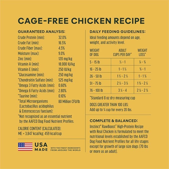 Instinct RawBoost, Natural Dry Dog Food with Freeze-Dried Pieces, High Protein, Grain-Free Recipe - Real Chicken, 10 lb. Bag