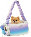 TOUCHDOG Pet Carrier Purse for Small Dogs & Cats,Lightweight Travel Puffy Handbag, Breathable Tote with Padded Interior&Safety Leash Clips,Ideal Carrier Backpack for Travel/Shopping (Blue)